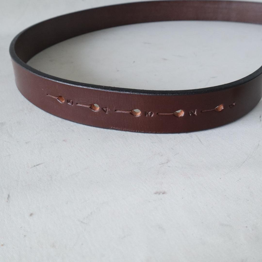 美品ジャベツクリフ スティラップレザー ベルト 濃茶×金　36 英国製