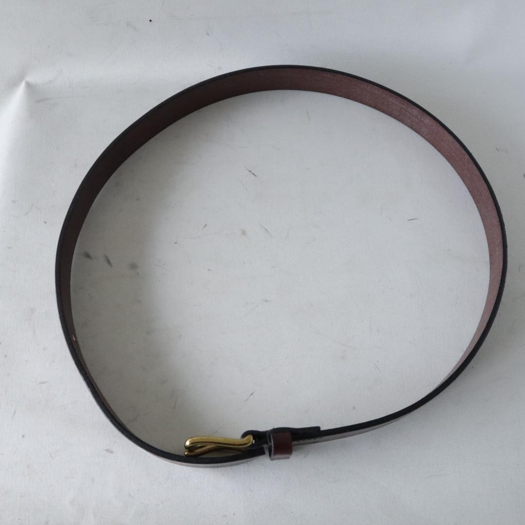 美品ジャベツクリフ スティラップレザー ベルト 濃茶×金　36 英国製