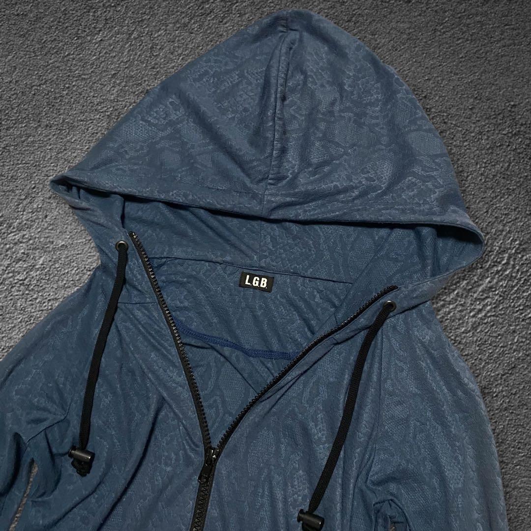 トップス L.G.B. python coated zip-up hoodie