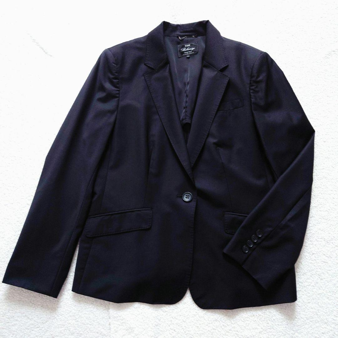 23区 Bahariye ウール ブラック パンツスーツ 上下 44