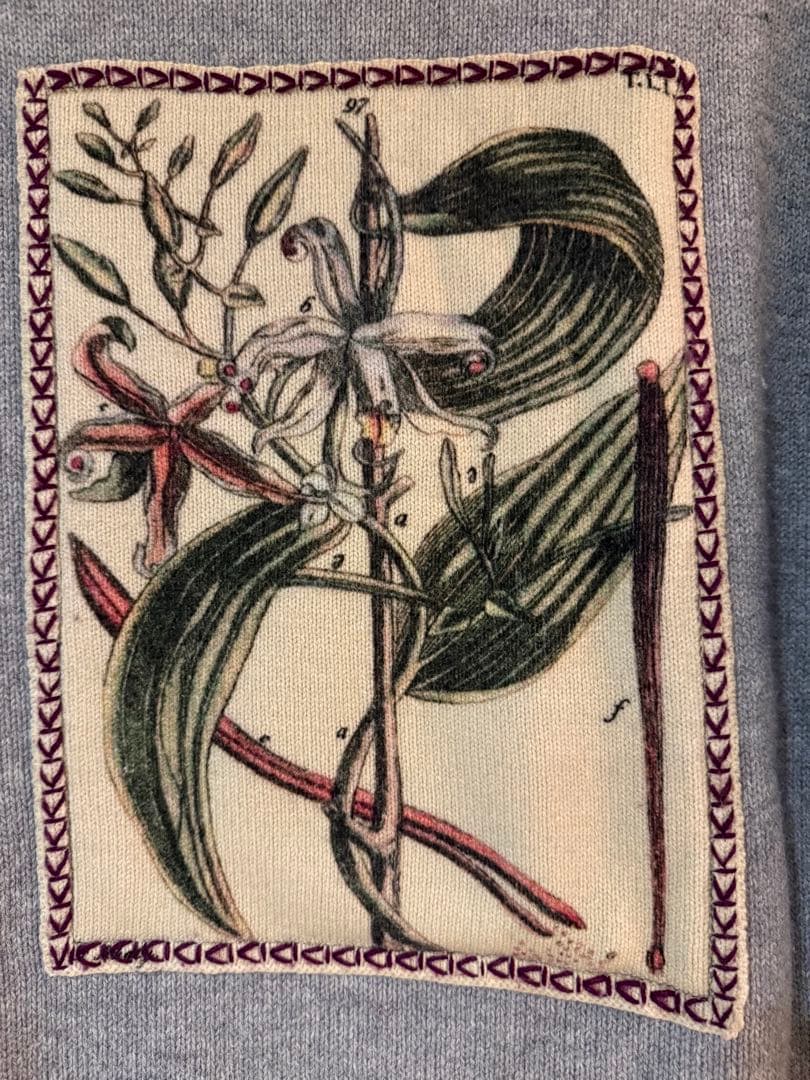 CABaN ウールカシミヤ アートフレーム クルーネック プルオーバー グレー