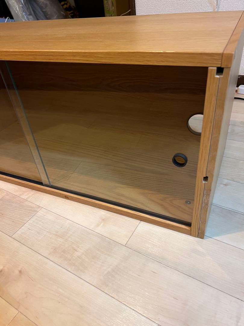 OG&co. スチールユニットシェルフ用・ボックス・ガラス引き戸・オーク材