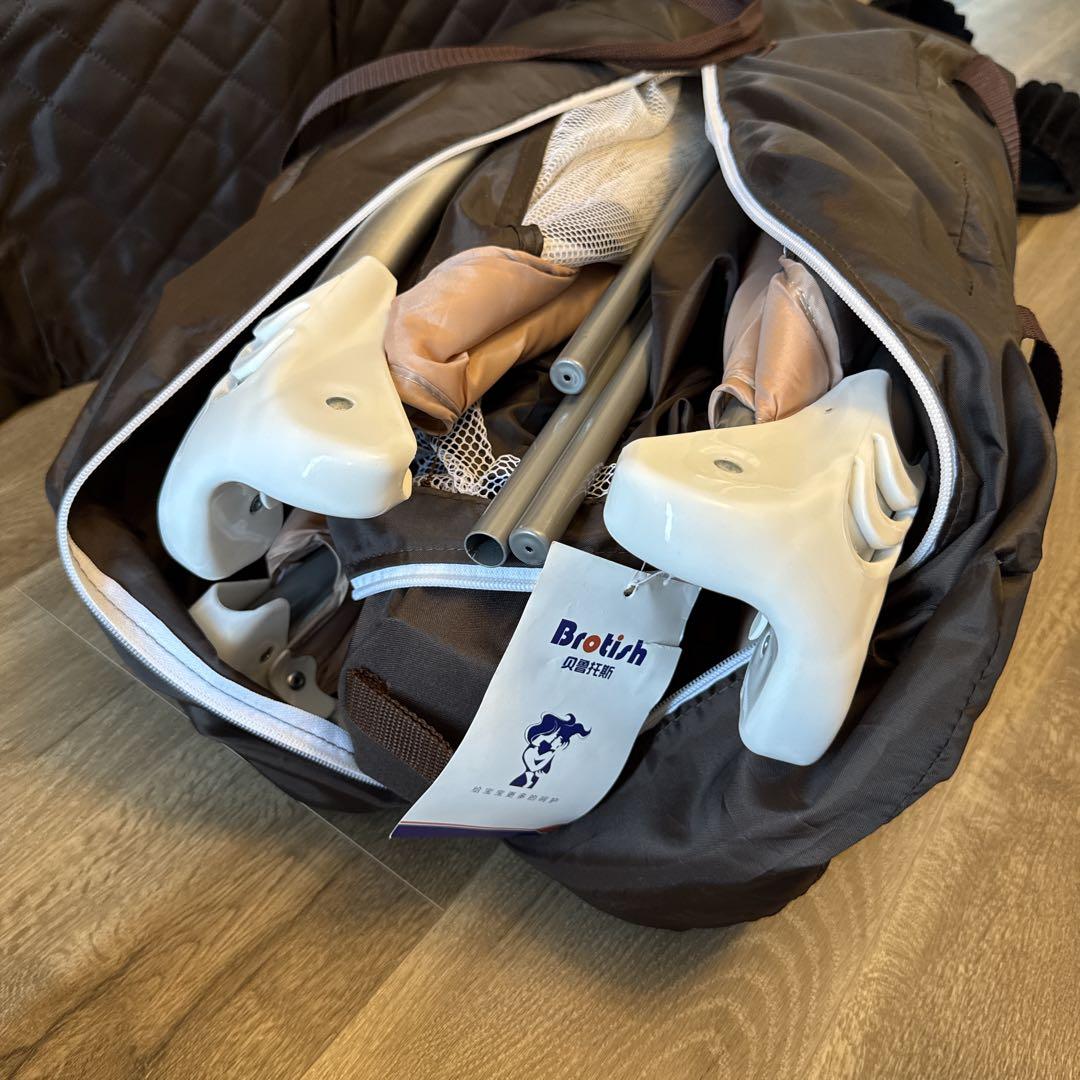 新品☆Brotish ベビーベッド オムツ交換台 韓国 サークル 出産準備 茶色