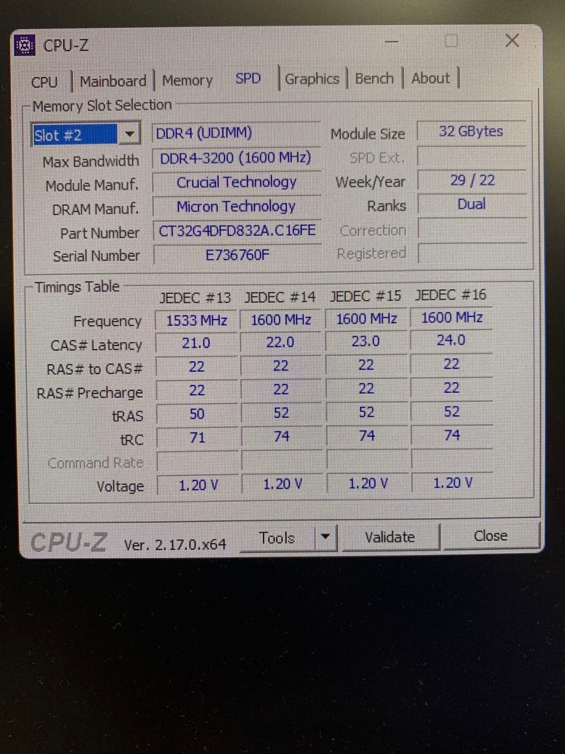 Crucial DDR4-3200 32GB×2 64GB