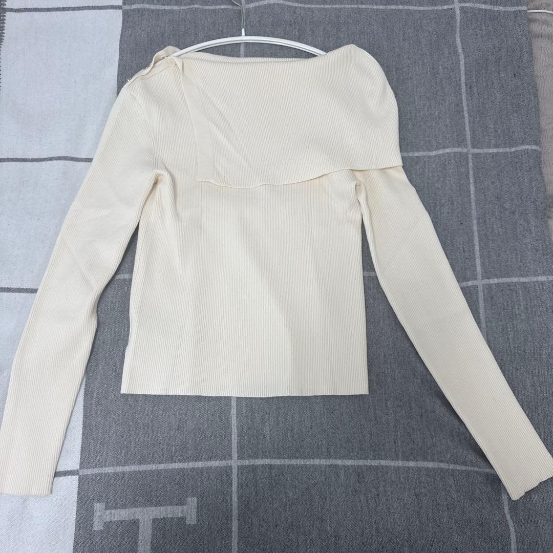 NOBLE ショルダーボタンタイトリブニット　ニット