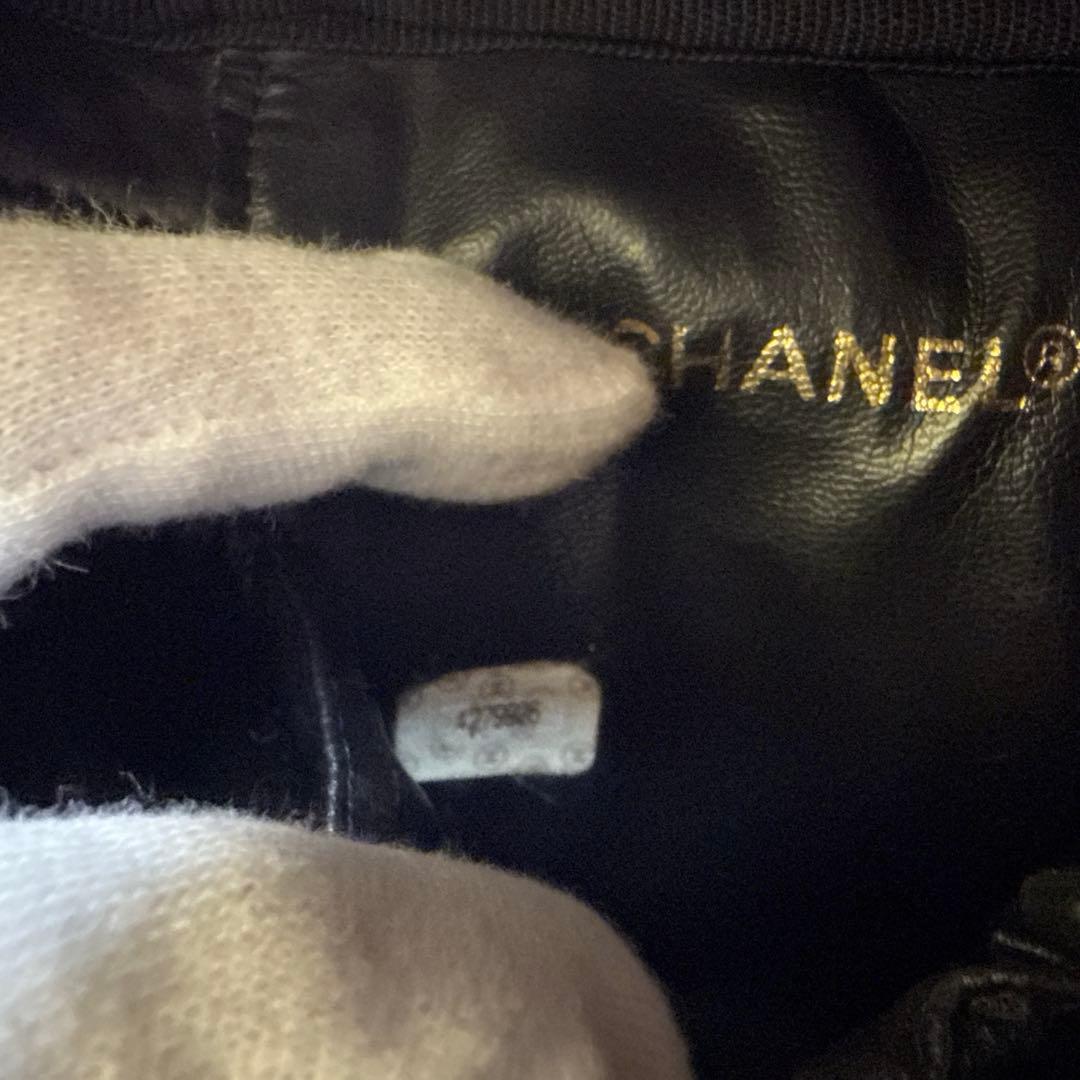 シャネル バニティバッグ ピコローレ ブラック レザー 化粧ポーチ