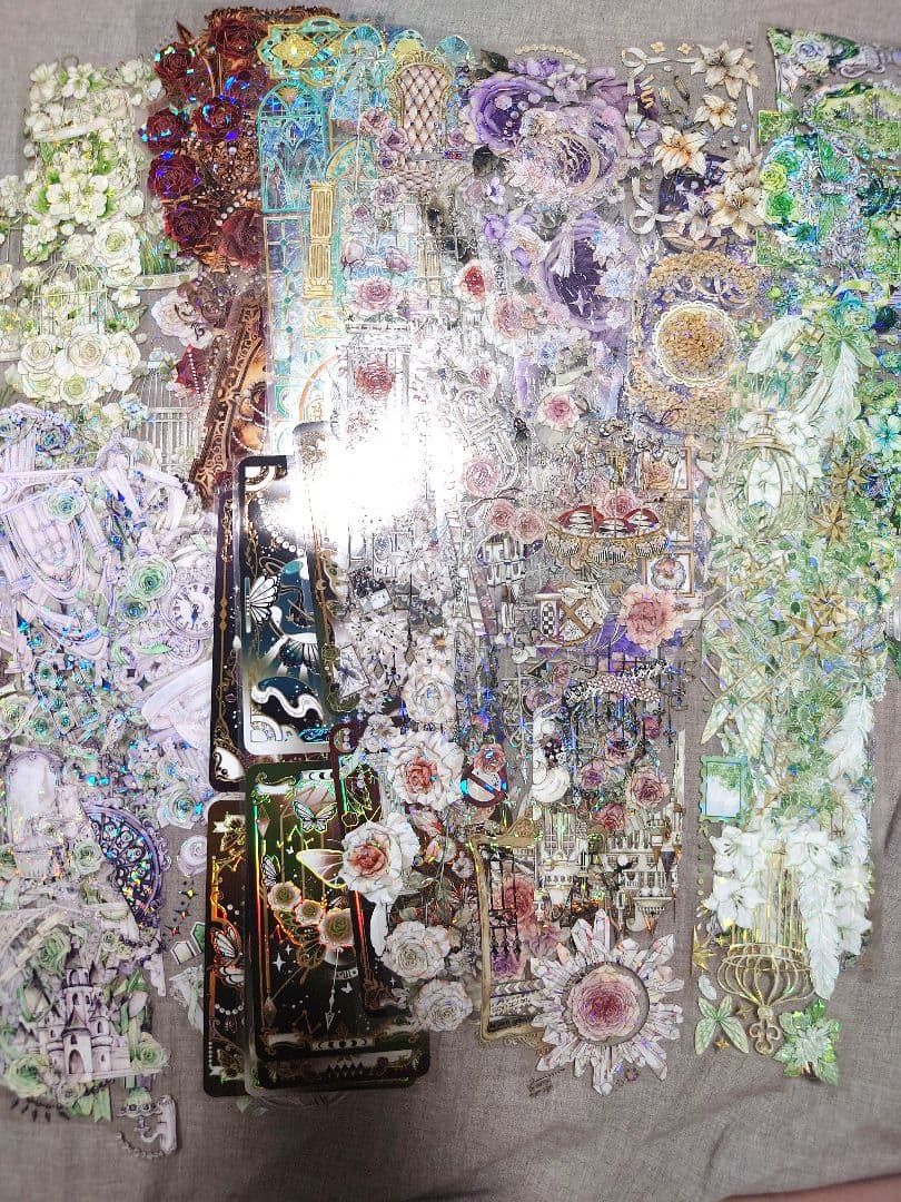 【装飾】海外　マステ　装飾系　6〜7cm分厚さ　貝殻光マスキングテープ切り売り