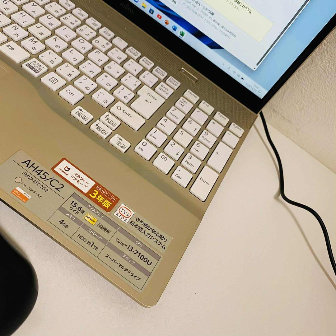 Y962 FujitsuノートパソコンSSD第7世代Windows11オフィス付