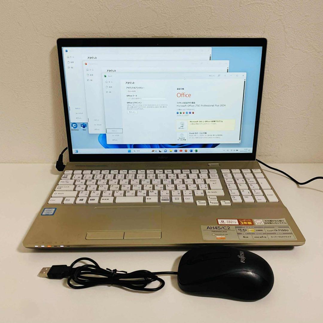 Y962 FujitsuノートパソコンSSD第7世代Windows11オフィス付