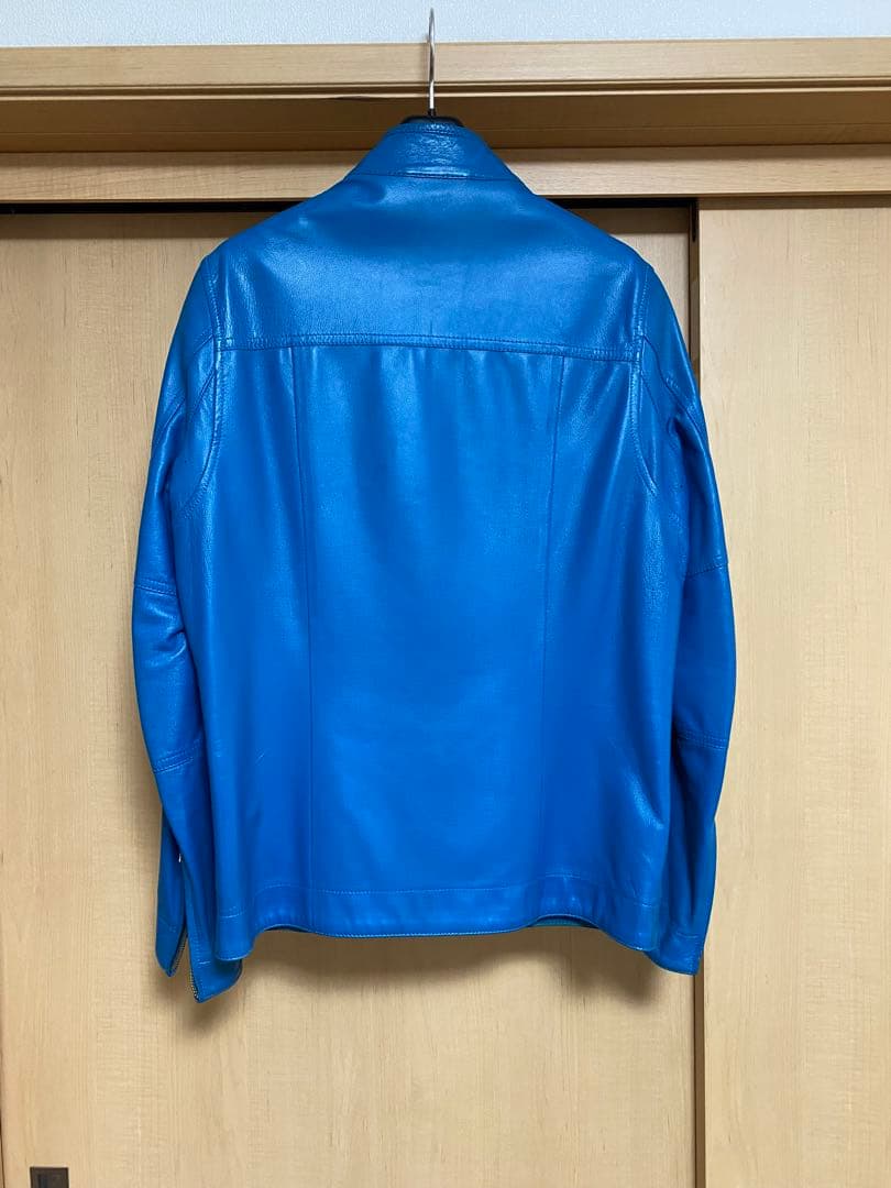 マ*ロ様 PAUL SMITH シングルライダースジャケット 青