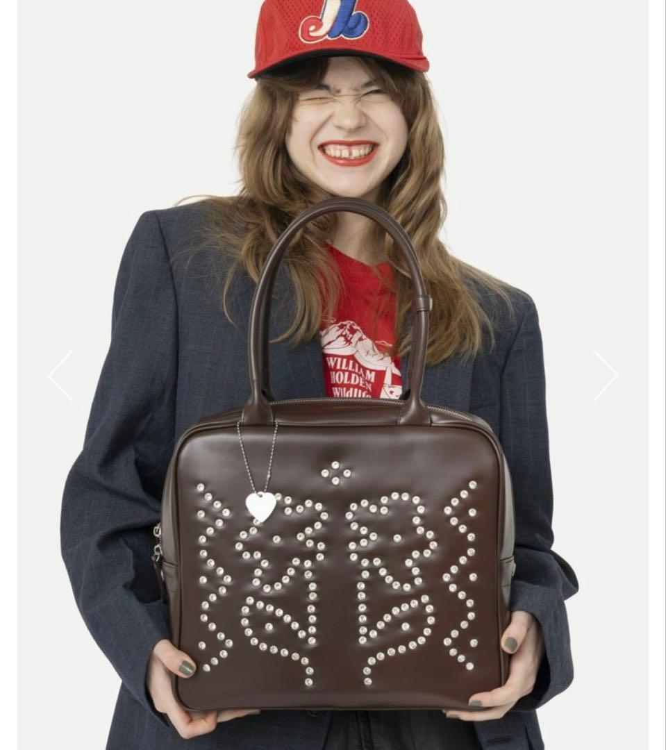 【HEY! Mrs ROSE】Rhinestone Boston ブラウン