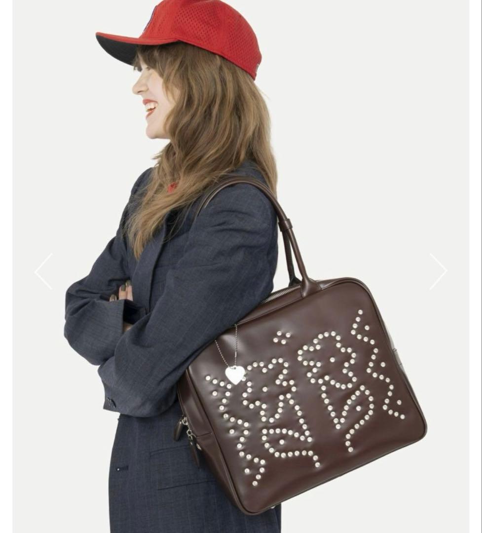 【HEY! Mrs ROSE】Rhinestone Boston ブラウン