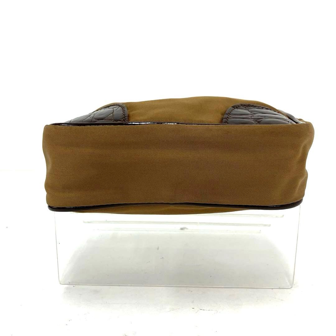 ヴィンテージ☆PRADA☆プラダ☆ウエストポーチ☆クロコ型押し☆ナイロン☆カーキ