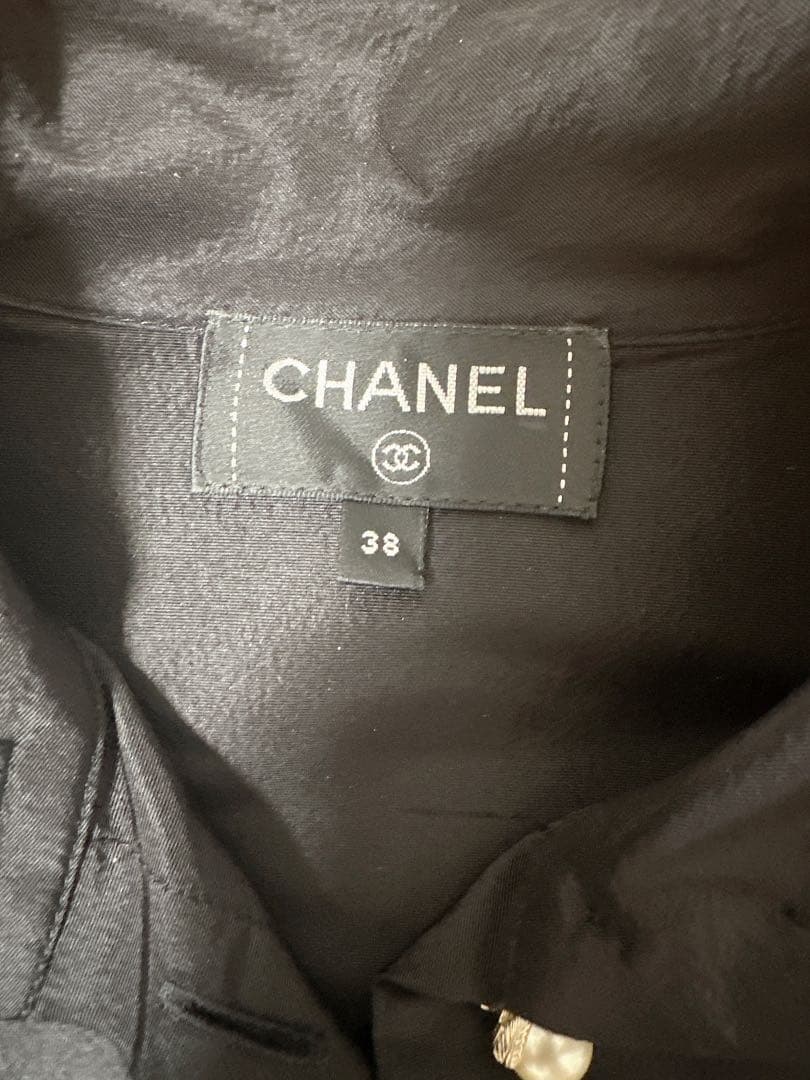 シャネル CHANEL シルク ビッグパール ブラウス