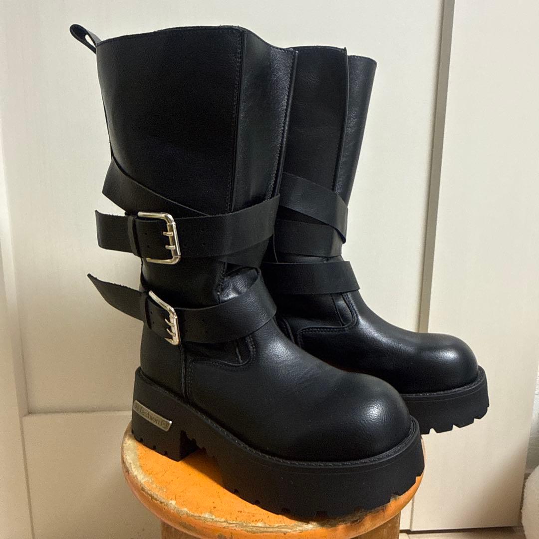 ハイブーツ　ベノム ブーツ エンジニア似　黒　ブラック　23cm