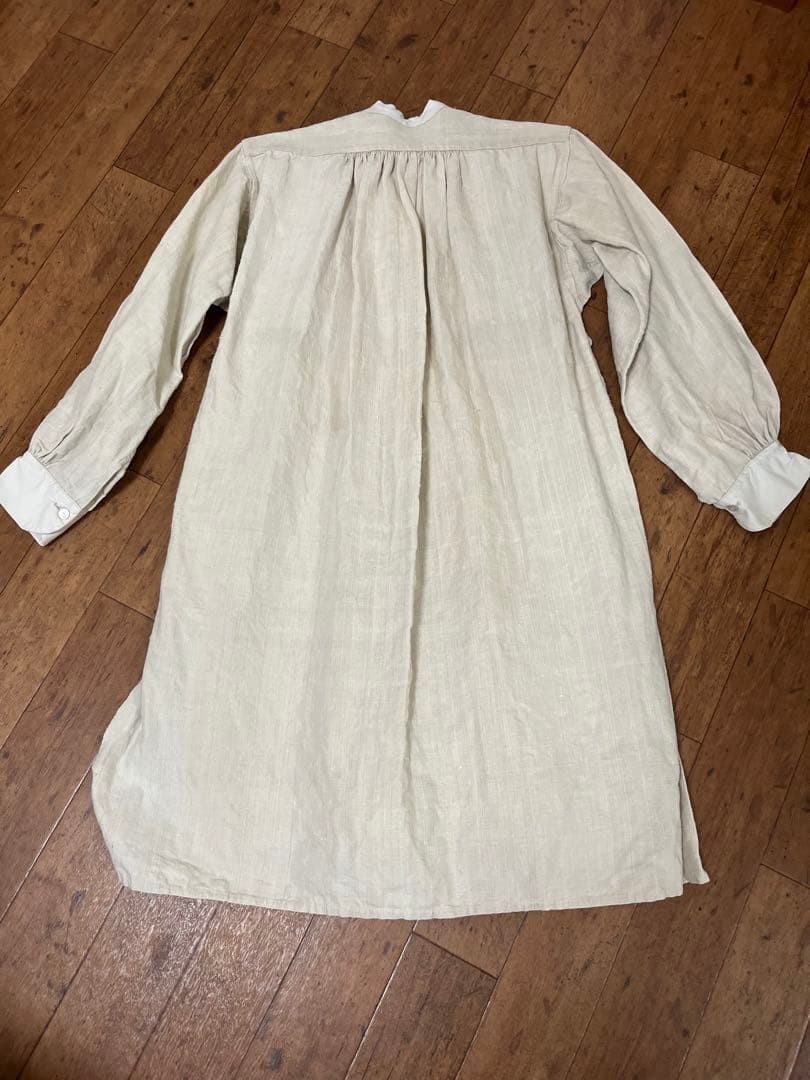 ヴィンテージ　アンティークリネン　フランス　スモック