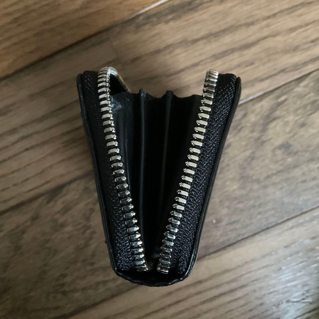 小物 DECi Small Round Zip Wallet BLACK