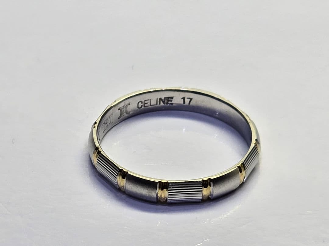 ゆかセリーヌ プラチナPt850/K18 3.5g 17号ストライプリング