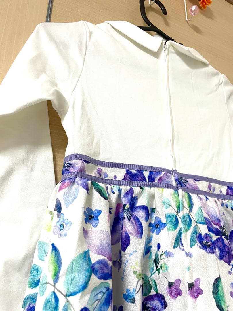 アナスイミニ　ワンピース　紫　花柄　130 入学式　フォーマル　ドレス