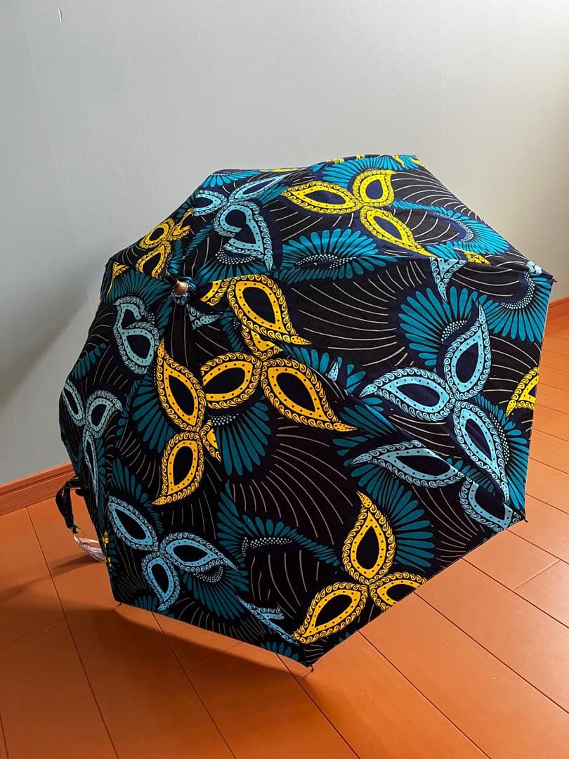 【870】アフリカン　日傘　タッセル付き