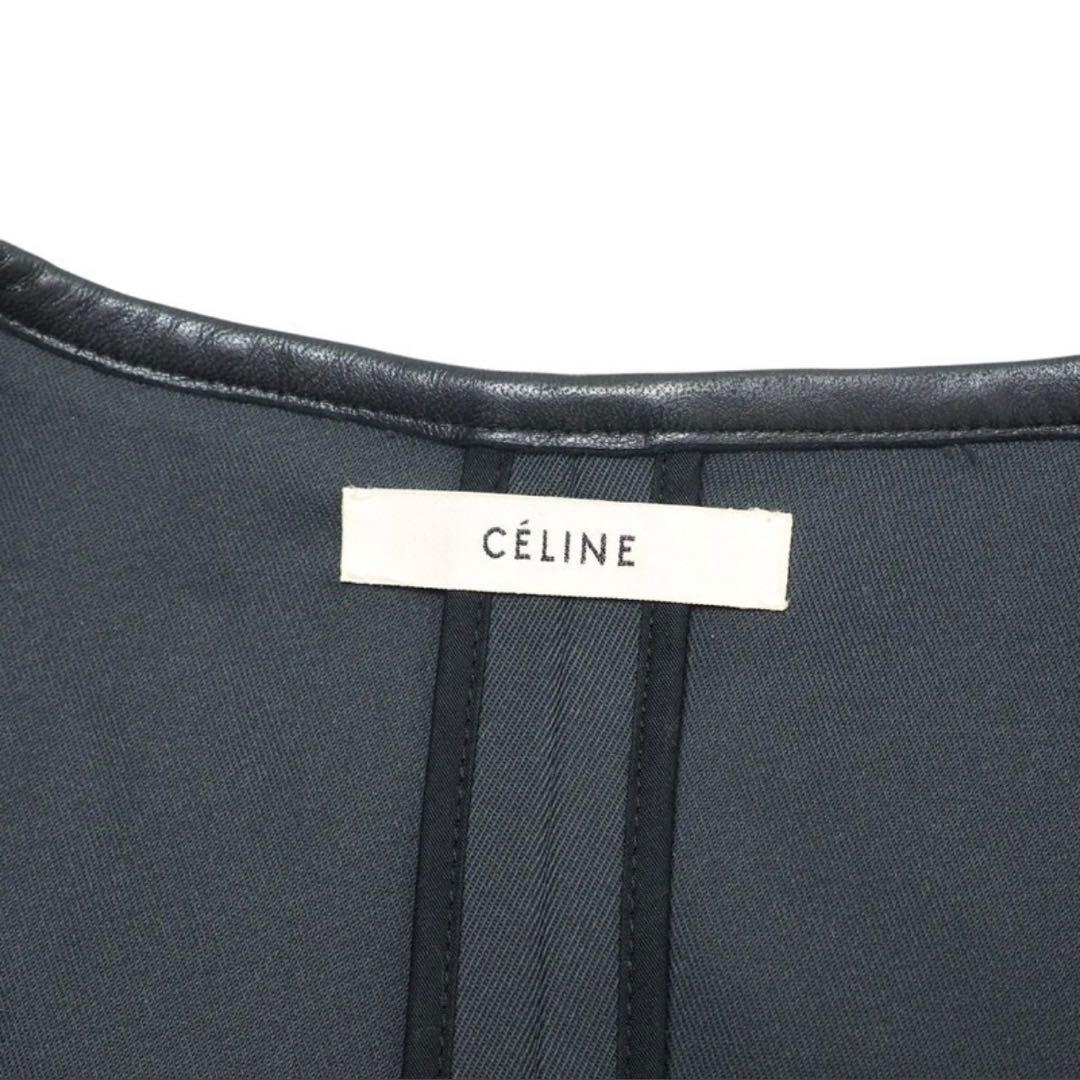 フランス製　セリーヌ CELINE フィービー期　切替ノーカラーコート 42