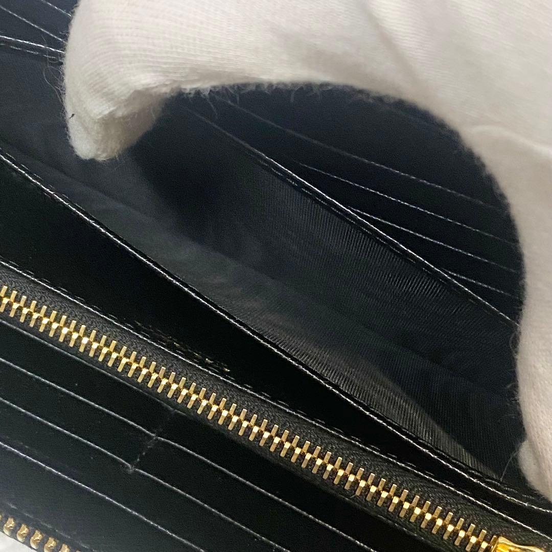【良品】プラダ✨PRADAサフィアーノ メタル ブラックレザー 長財布