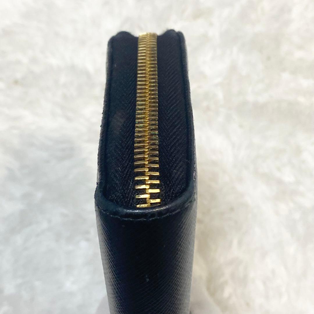【良品】プラダ✨PRADAサフィアーノ メタル ブラックレザー 長財布