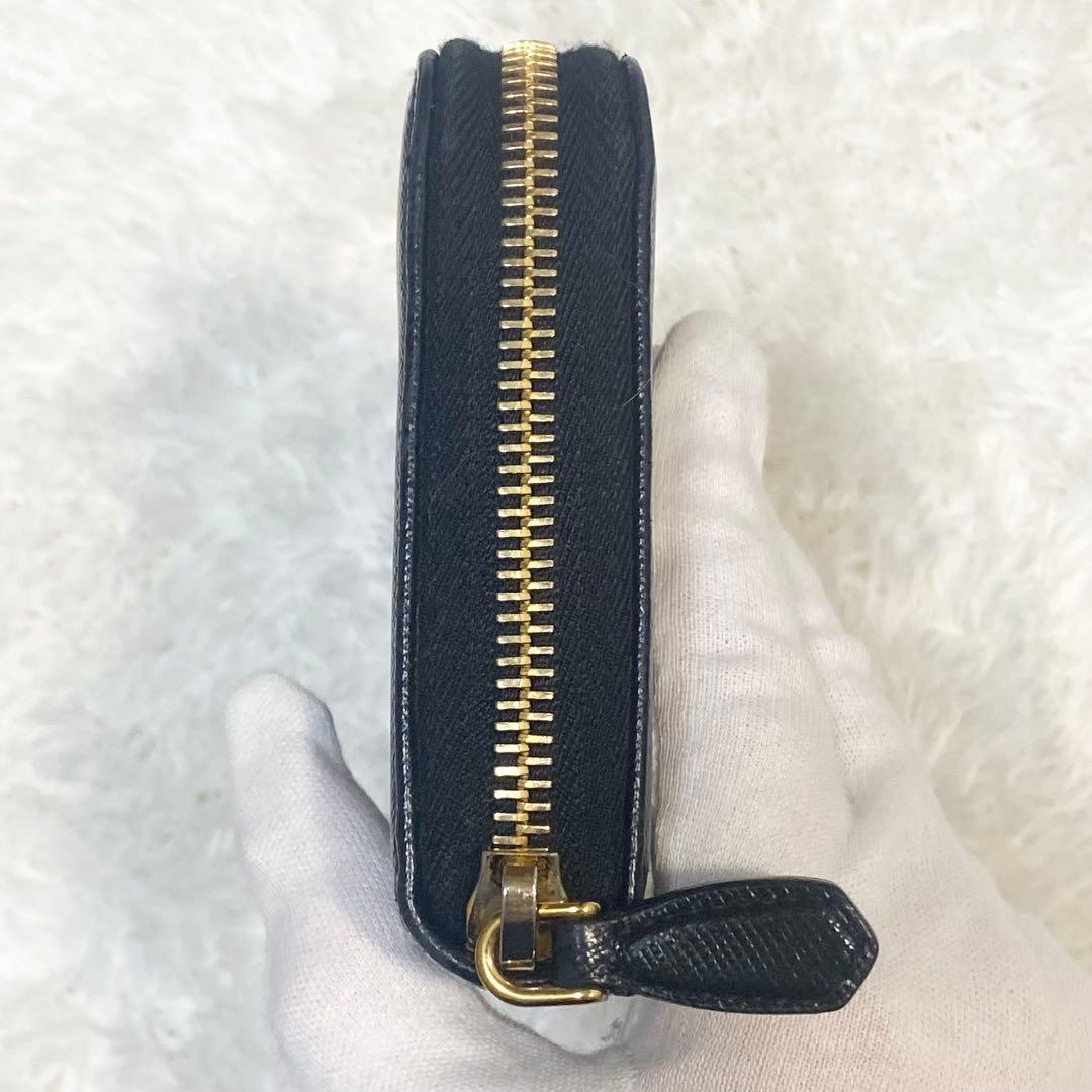 【良品】プラダ✨PRADAサフィアーノ メタル ブラックレザー 長財布
