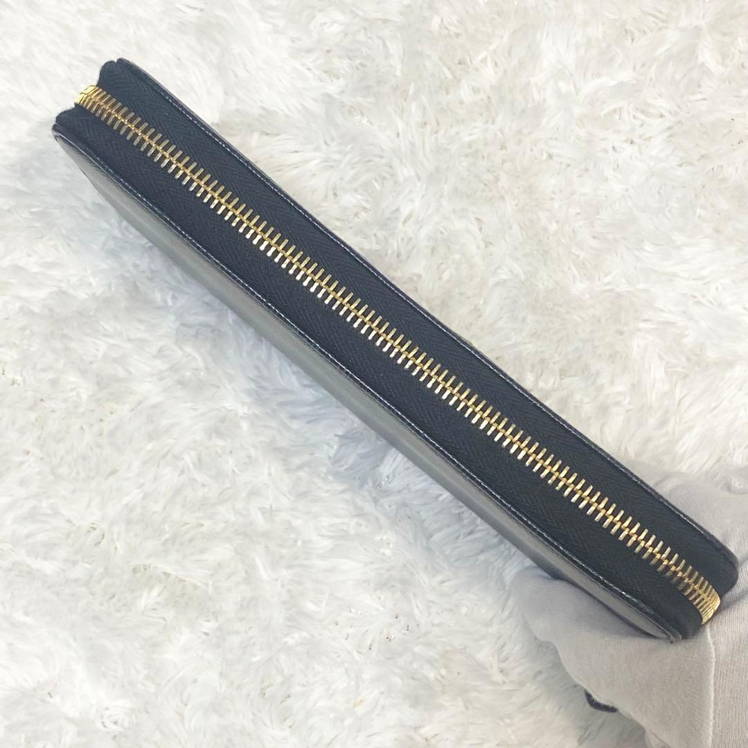 【良品】プラダ✨PRADAサフィアーノ メタル ブラックレザー 長財布