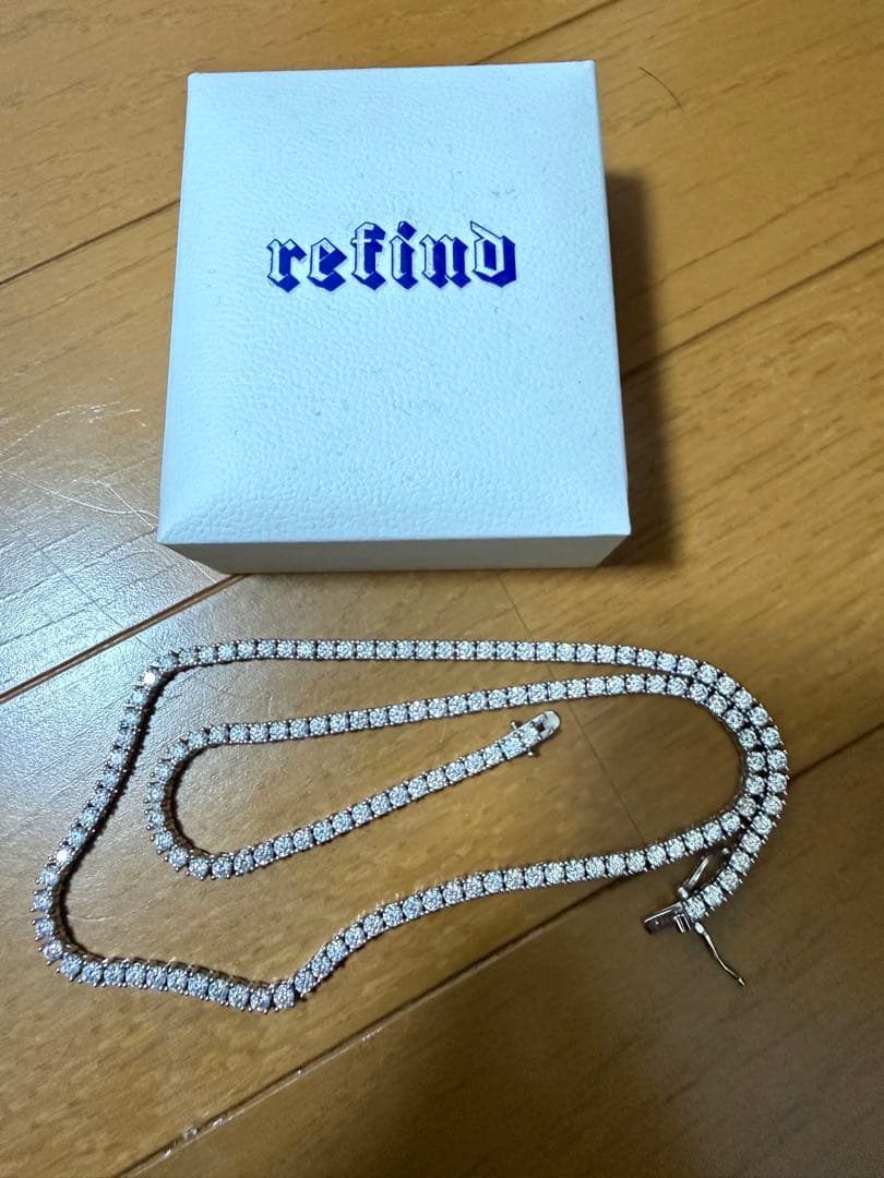 refind 3mm モアサナイトテニスネックレス