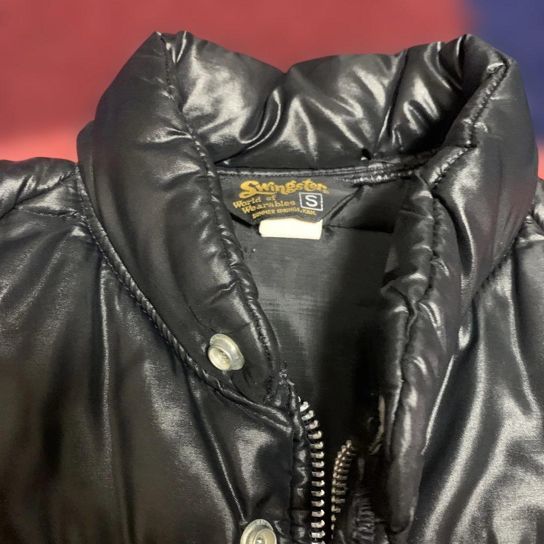 Swingster 黒ナイロンジャケット ダウン レーシング 80s 90s