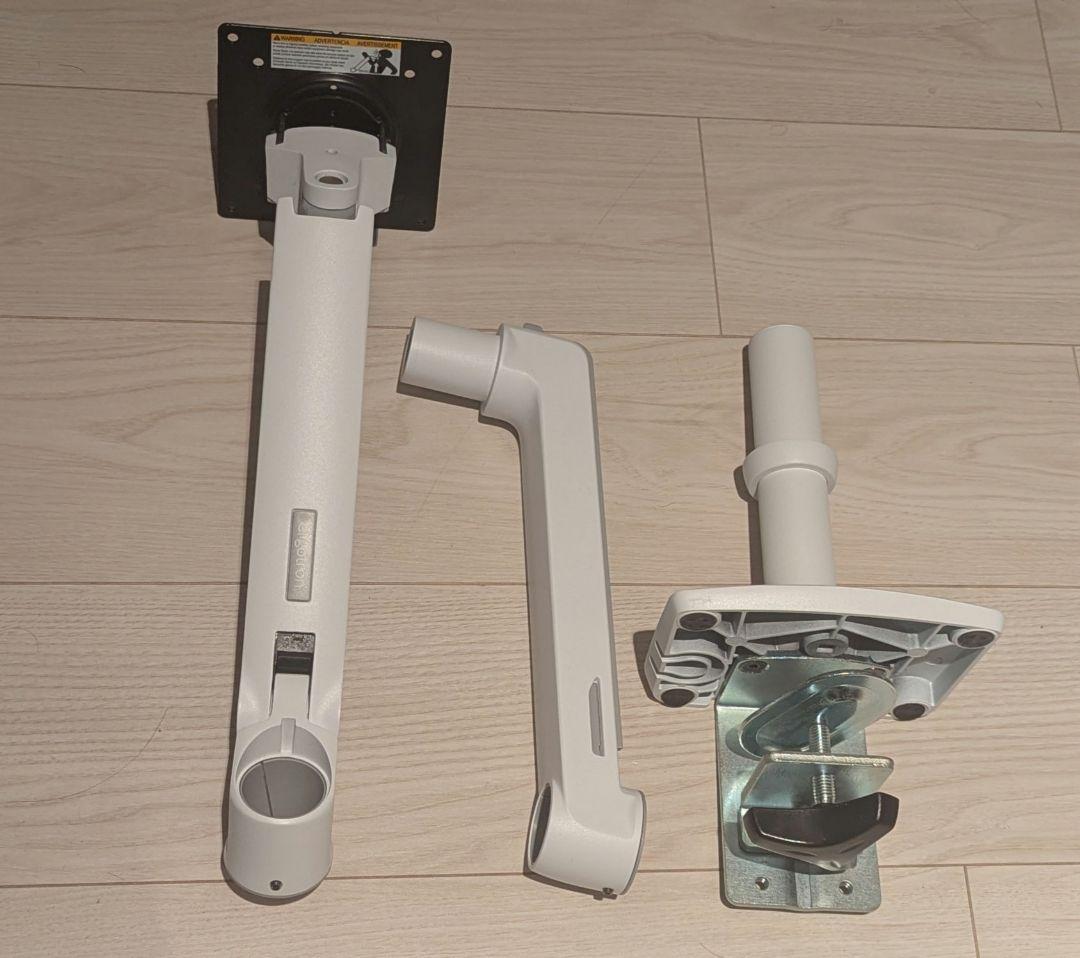 ホワイト モニターアーム 高さ調整可能