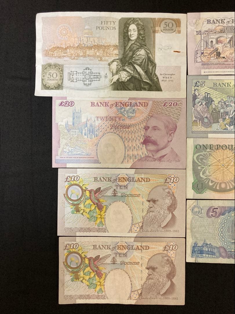 や*い様 【イギリス】旧紙幣 7種類8枚