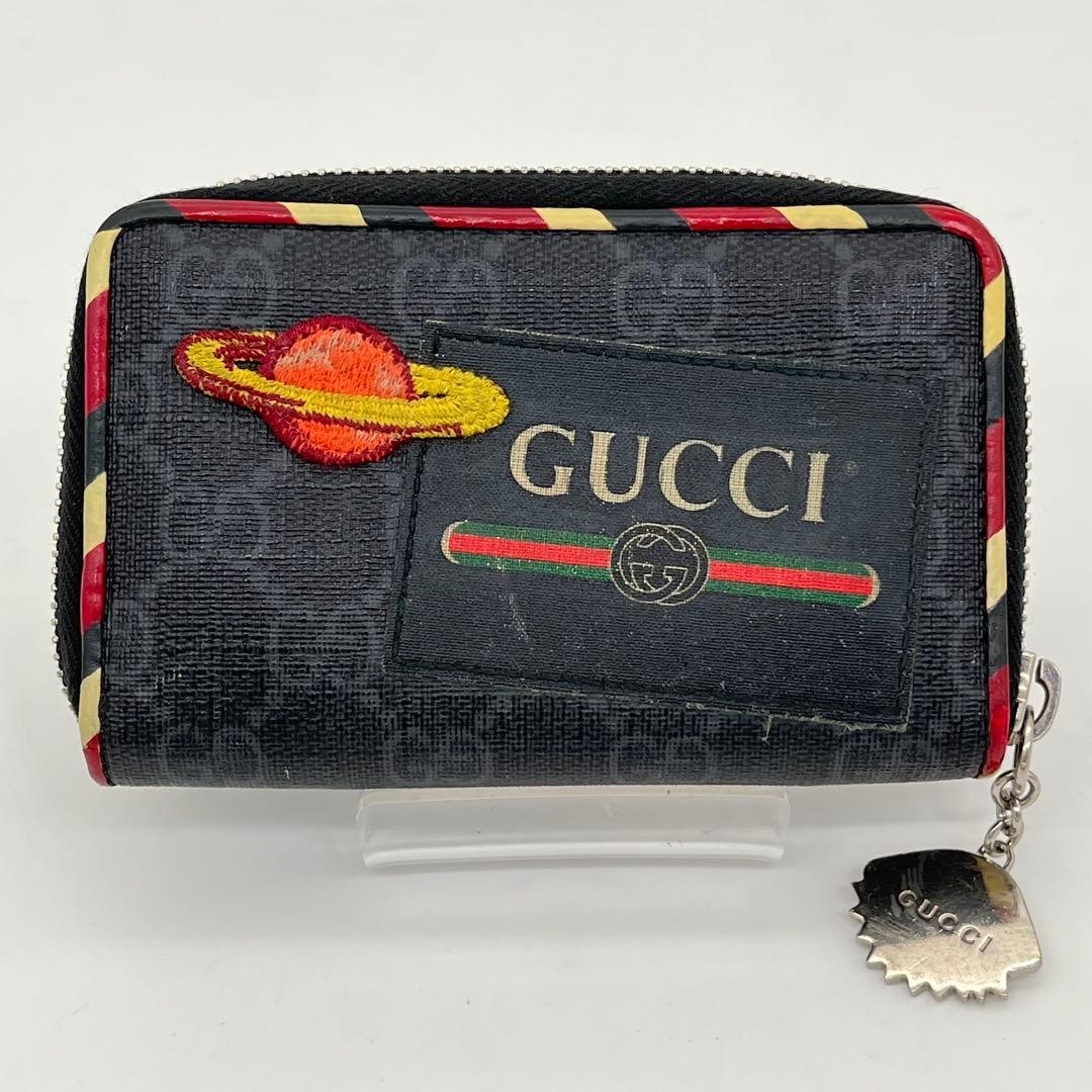 GUCCI ケース ラウンドジップ ナイトクーリエ GGスプリーム ロゴ入