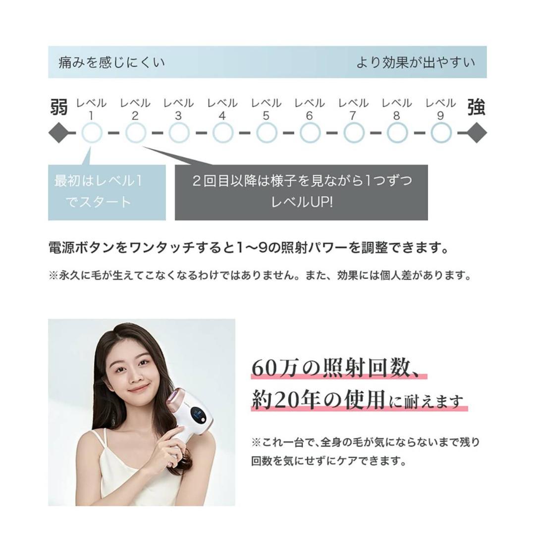 無痛脱毛器 全身適用 自動照射機能搭載