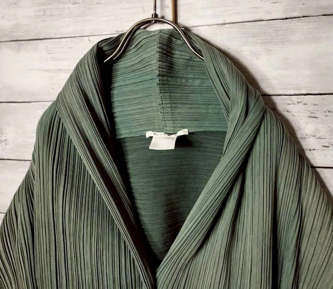 プリーツプリーズ イッセイミヤケ 変形カーディガン ジャケット ミドル丈