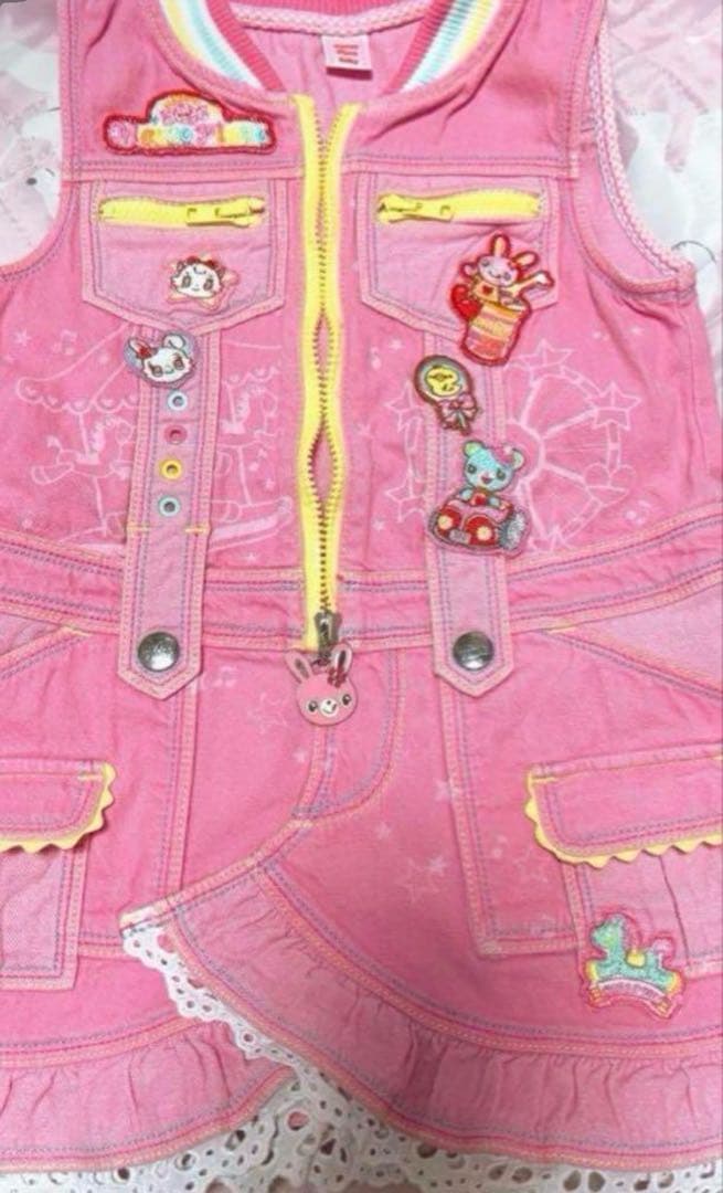 メゾピアノ ベリエちゃん miniーk ピンク ワンピース 白フリル 服