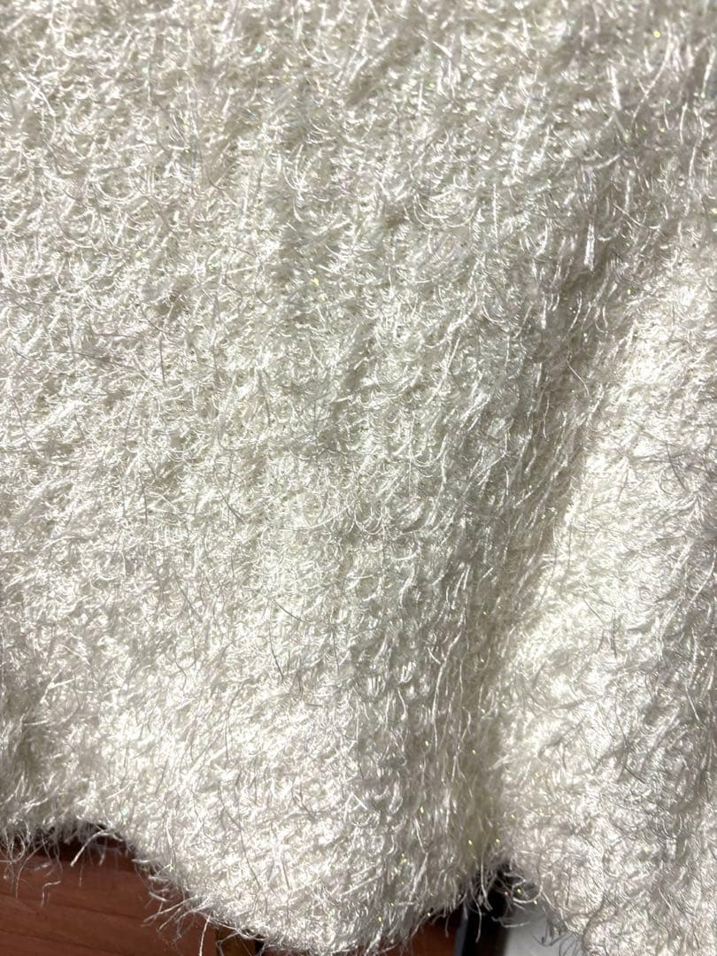 【最終値下げ】CELINE 白　ラメ入りファンシーヤーントップス