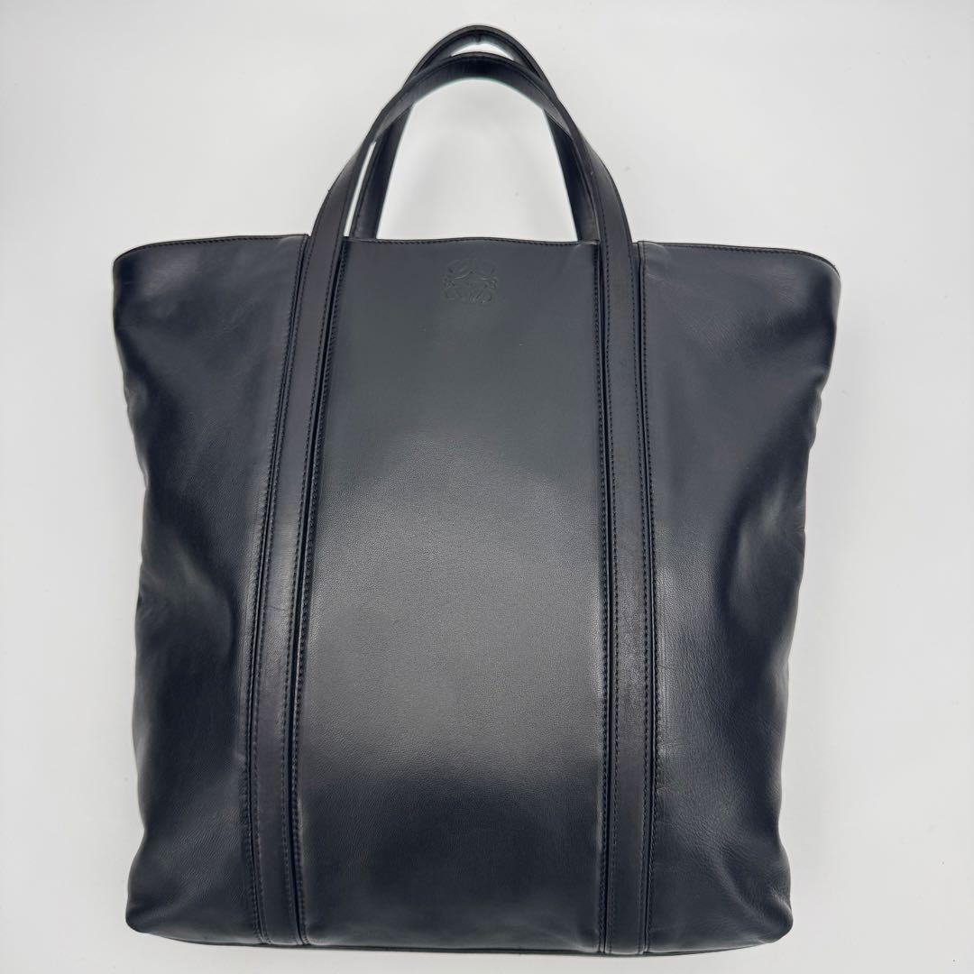LOEWE ロエベ アナグラム ナッパレザー トートバッグ A4ギリギリ 黒