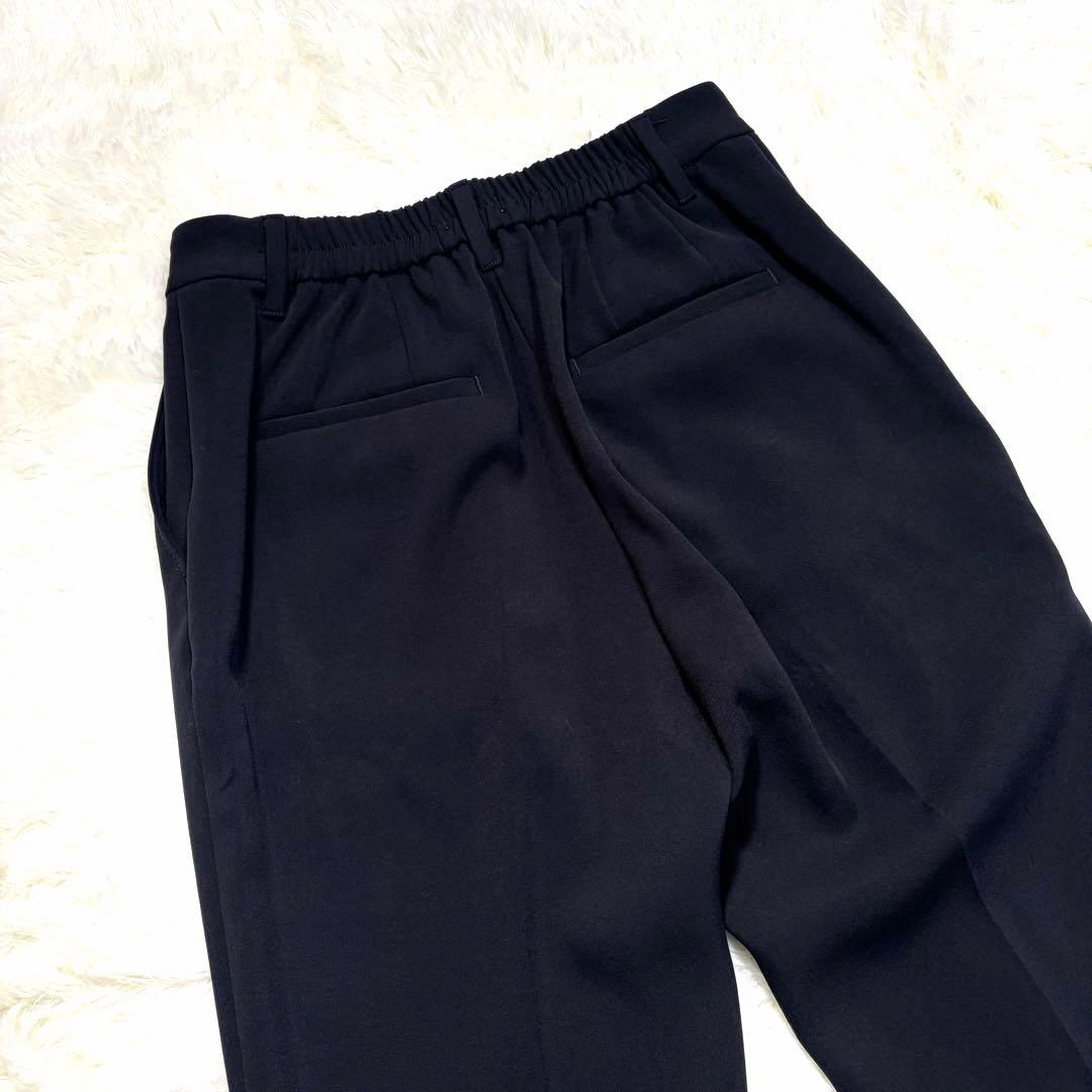 PLST セットアップ ストレッチ ノーラペル テーパード ネイビー　S