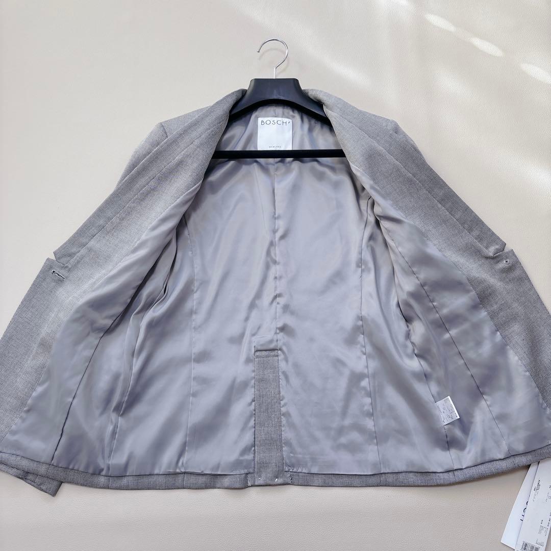 未使用✨BOSCH ボッシュ ノーカラー パンツスーツ 40 グレー チェック
