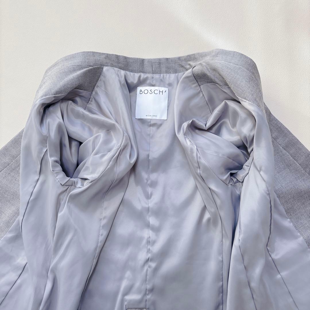 未使用✨BOSCH ボッシュ ノーカラー パンツスーツ 40 グレー チェック