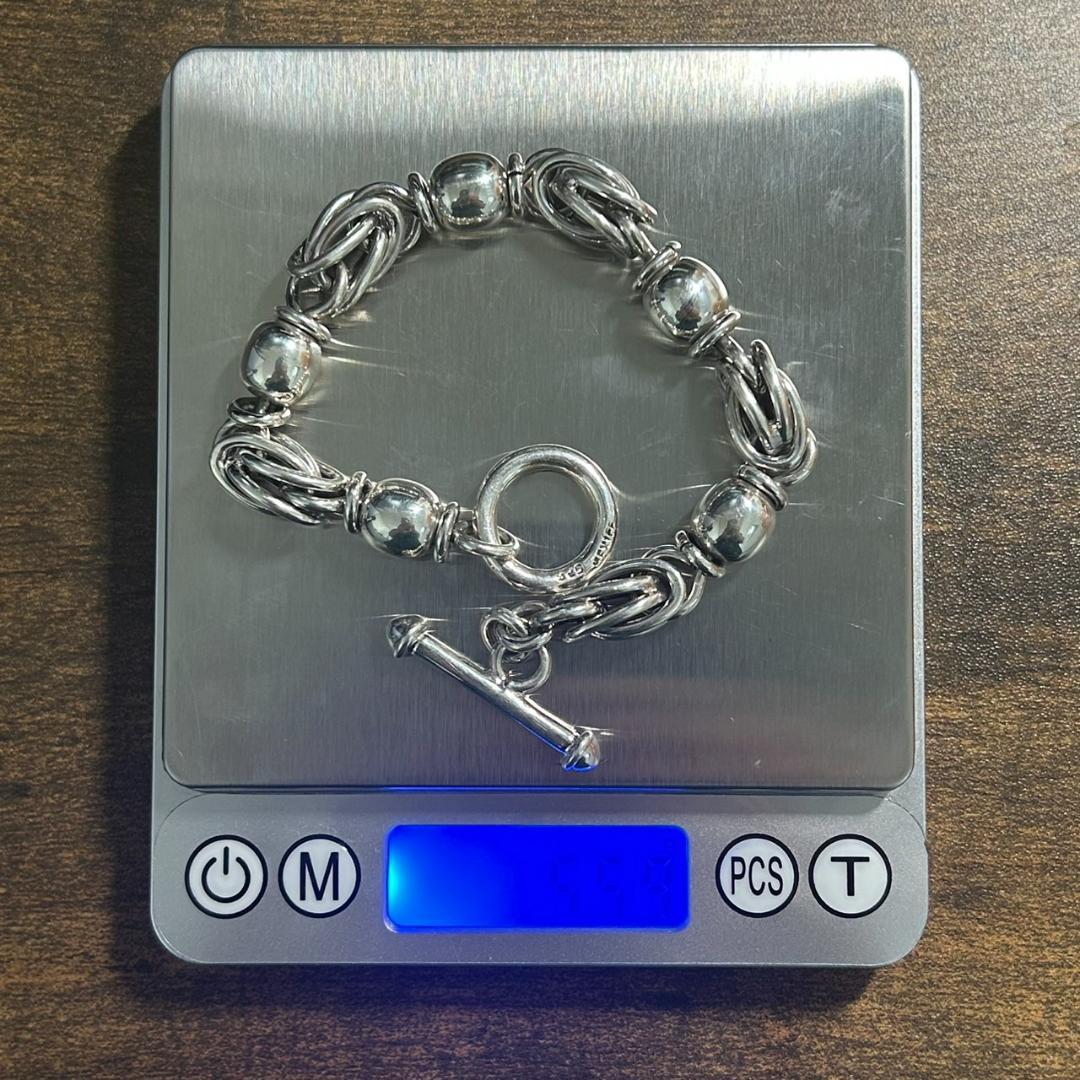 希少 メキシコ製 タスコ シルバー925 コンビチェーンブレスレット マンテル