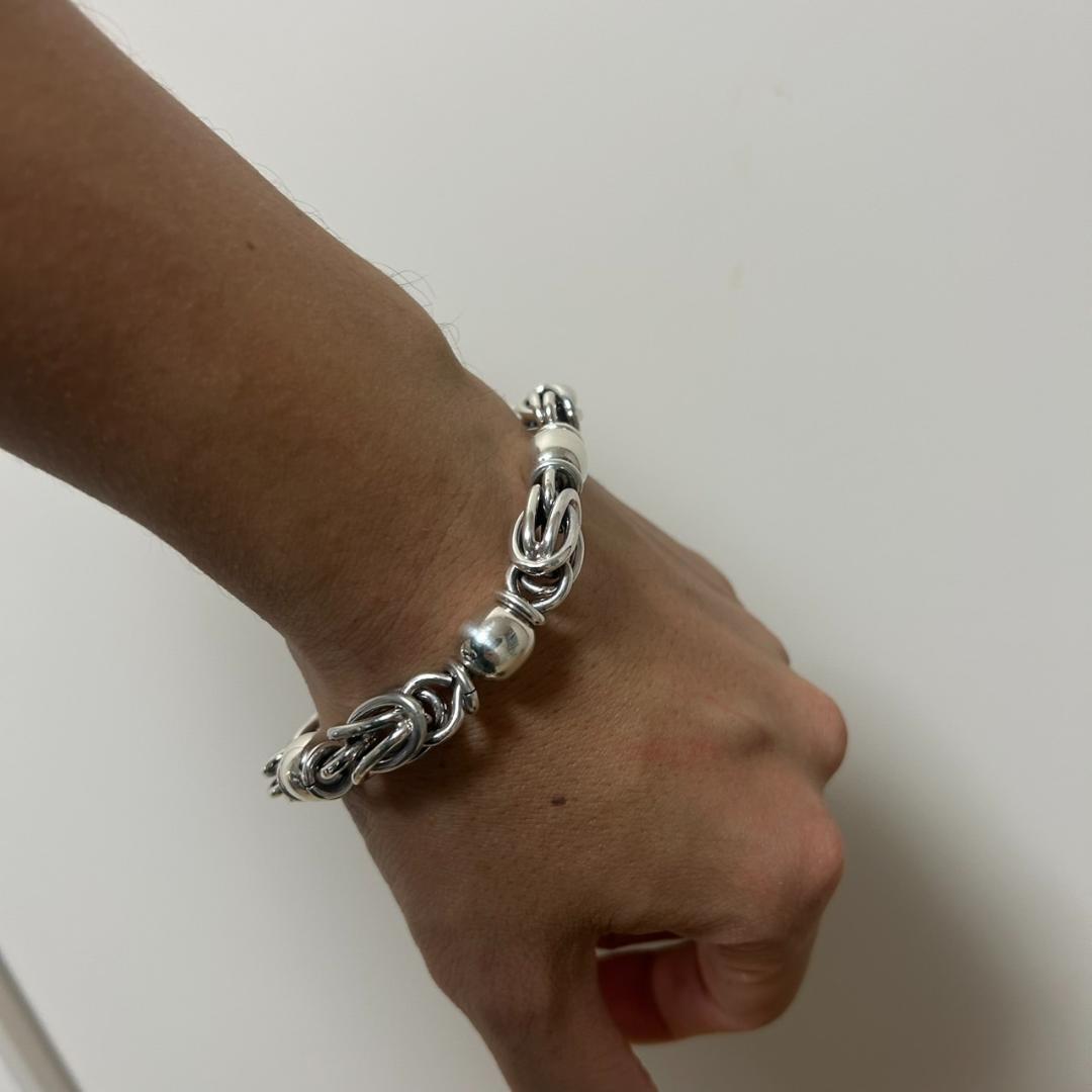 希少 メキシコ製 タスコ シルバー925 コンビチェーンブレスレット マンテル