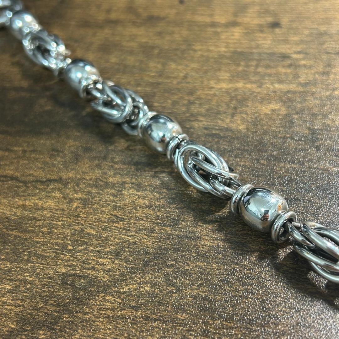 希少 メキシコ製 タスコ シルバー925 コンビチェーンブレスレット マンテル