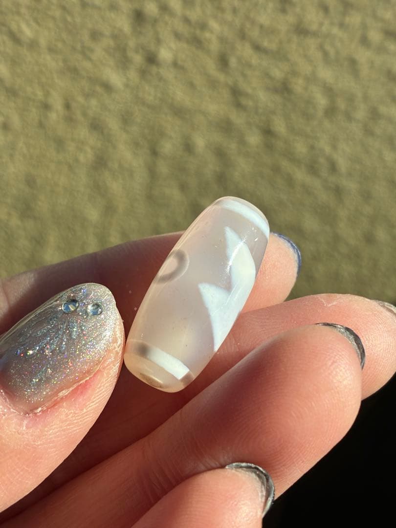 高品質✨艶とクリア感あり　老玉髄　天然白天珠　閃電五眼天珠✨