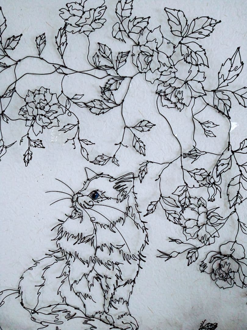 そらページ　つる薔薇　猫　（小鳥追加）