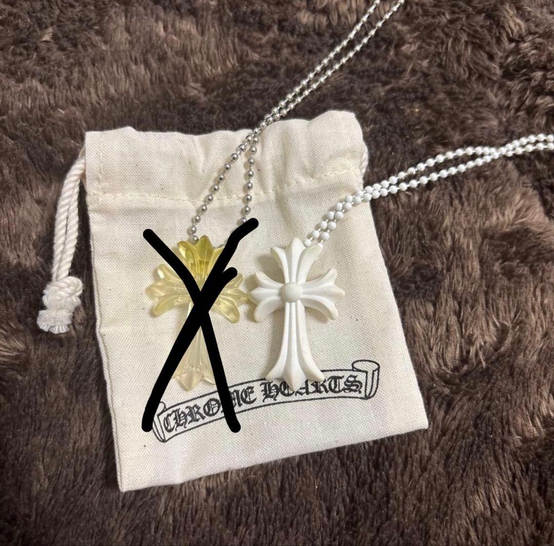 クロムハーツ シリコンラバーCH クロスネックレス白