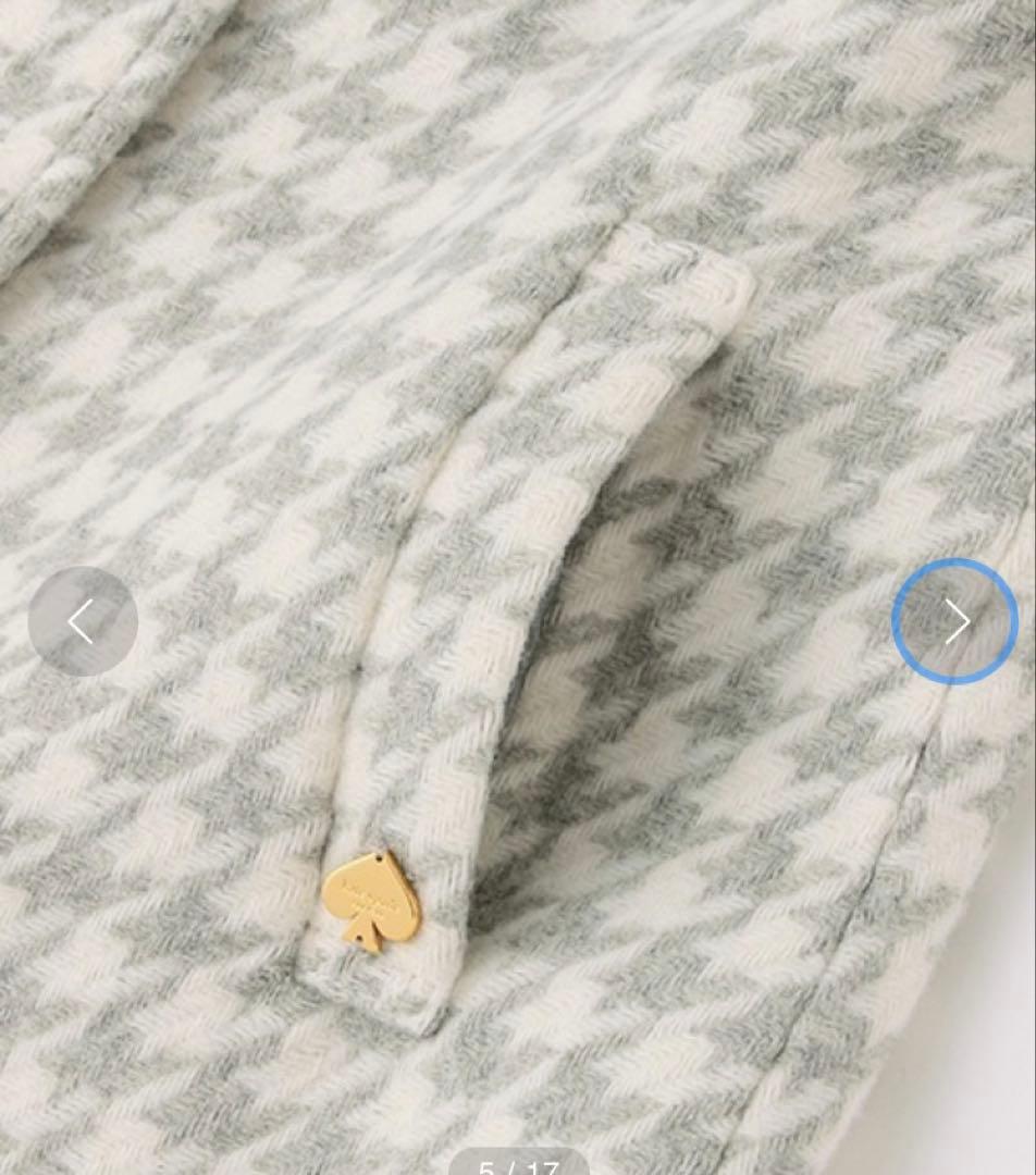 ケイトスペード　ファーティペット千鳥柄コート　150