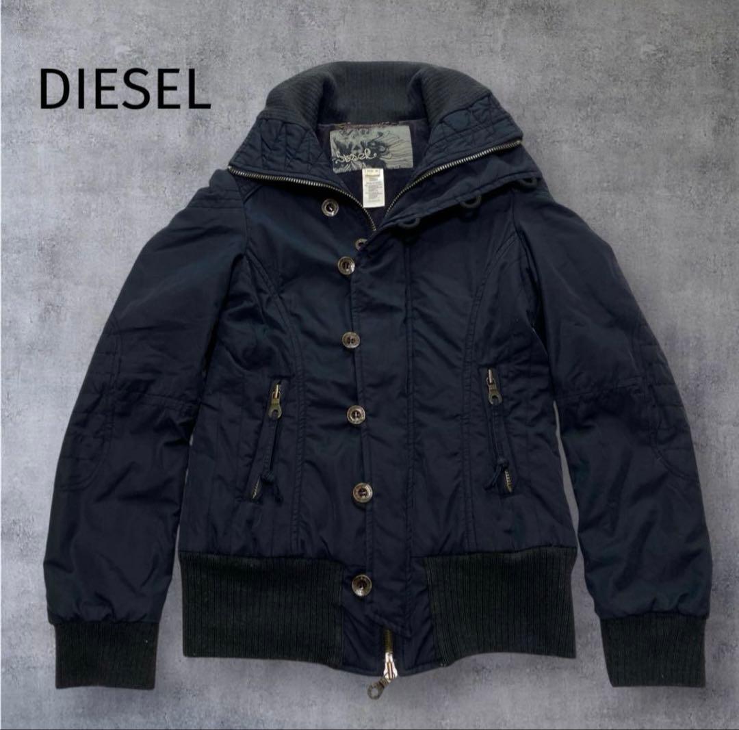 DIESEL ディーゼル　黒　Y2K ミリタリージャケット　ジップアップ